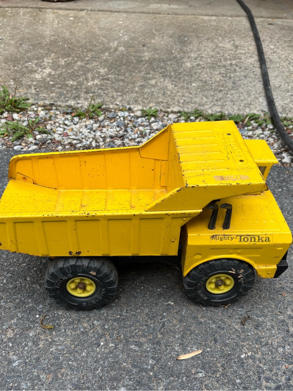 Mighty Tonka Yellow Steel Dump Truck Toy